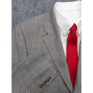 Chaps Ralph Lauren Blazer Mens 42 R Brown Plaid Silk Wool 2 Button Sportcoat